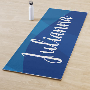 Stilvolle Abstrakte Formen in Blue Personalisiert  Yogamatte