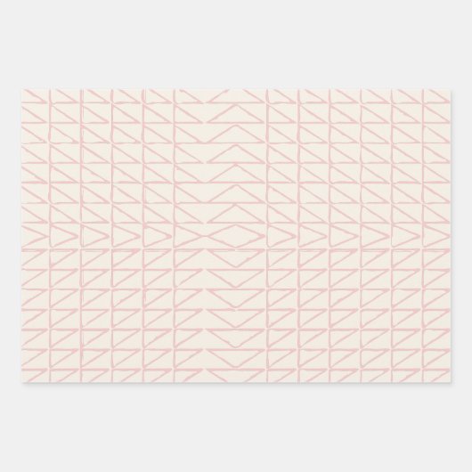 Stilvolle Abstrakte Geometrische Linien Kunst in R Geschenkpapier Set (Vorderseite)