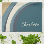 Stilvolle Abstrakte Marmorkunst im Aquamarinen Per Geschirrtuch (Gefaltet)