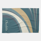 Stilvolle Abstrakte Marmorkunst im Aquamarinen Per Geschirrtuch (Horizontal)