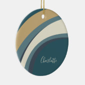 Stilvolle Abstrakte Marmorkunst im Aquamarinen Per Keramik Ornament (Rechts)