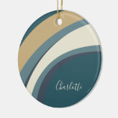 Stilvolle Abstrakte Marmorkunst im Aquamarinen Per Keramik Ornament (Links)