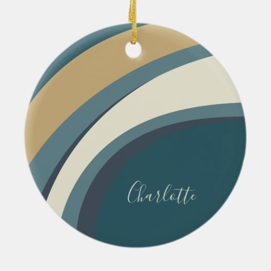 Stilvolle Abstrakte Marmorkunst im Aquamarinen Per Keramik Ornament (Hinten)