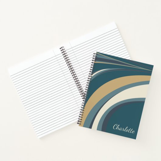 Stilvolle Abstrakte Marmorkunst im Aquamarinen Per Notizblock (Innenseite)