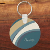 Stilvolle Abstrakte Marmorkunst im Aquamarinen Per Schlüsselanhänger (Vorderseite)