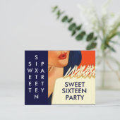 STILVOLLE ABSTRAKTE PARTY EINLADUNG 16. GEBURTSTAG (Stehend Vorderseite)