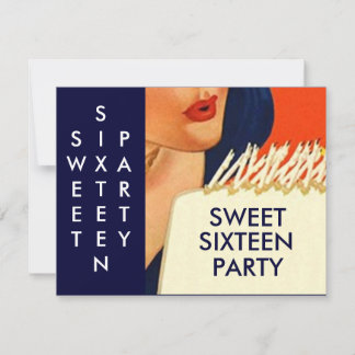 STILVOLLE ABSTRAKTE PARTY EINLADUNG 16. GEBURTSTAG
