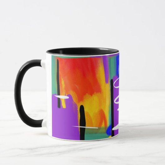 Stilvolle Abstrakte Rainbow Artwork-Geschenke Tasse (Links)