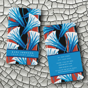 Stilvolle Abstrakte Retro Vintage Floral Wasserfar Visitenkarte