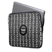 Stilvolle Abstrakte Tao-Muster in Schwarz und Weiß Laptopschutzhülle (Vorderseite Links)