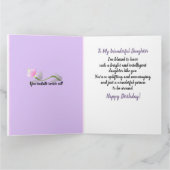 Stilvolle Afroamerikaner-Tochter & Cake zum Geburt Karte (Innenseite)