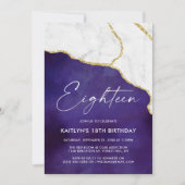 Stilvolle Agate & Marble 18. Geburtstag Einladung (Vorderseite)