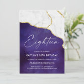 Stilvolle Agate & Marble 18. Geburtstag Einladung (Stehend Vorderseite)