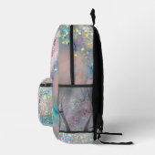 Stilvolle Alcohol Ink Holographic Glitzer Girly Bedruckter Rucksack (Rechts)