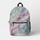 Stilvolle Alcohol Ink Holographic Glitzer Girly Bedruckter Rucksack (Vorderseite)
