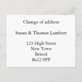 Stilvolle Änderung der Adresse Announcement Post a Ankündigungspostkarte (Rückseite)