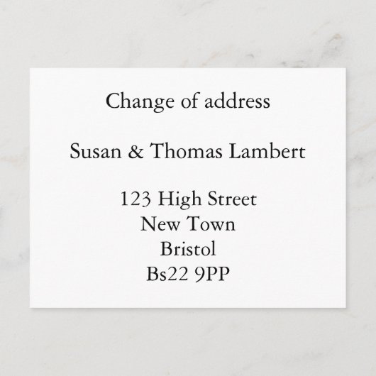 Stilvolle Änderung der Adresse Announcement Post a Ankündigungspostkarte (Rückseite)