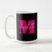 Stilvolle Anfangsbuchstaben Monogram und Name Blac Kaffeetasse (Links)