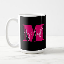 Stilvolle Anfangsbuchstaben Monogram und Name Blac Kaffeetasse