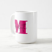 Stilvolle Anfangsbuchstaben Monogramm und Name Kaffeetasse (Vorderseite Links)