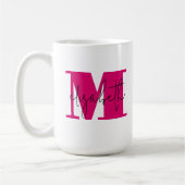 Stilvolle Anfangsbuchstaben Monogramm und Name Kaffeetasse (Links)