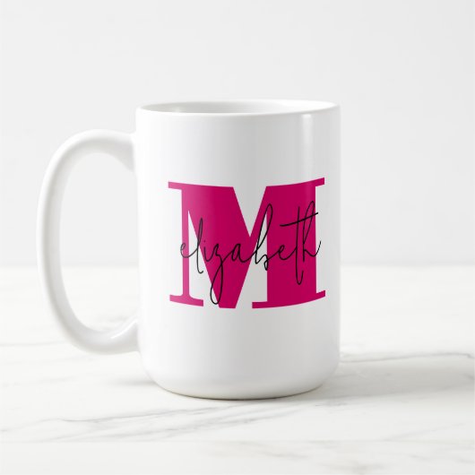 Stilvolle Anfangsbuchstaben Monogramm und Name Kaffeetasse (Links)