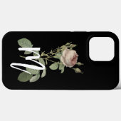 Stilvolle Anfangsfarbe Schwarz mit Rose Case-Mate iPhone Hülle (Rückseite (Horizontal))