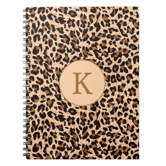 Stilvolle Animal Print Monogram Notizblock (Vorderseite)