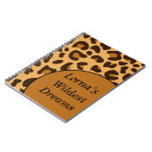 Stilvolle Animal Print Orange & Black Leopard Moti Notizblock (Linke Seite)