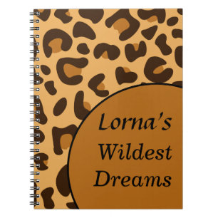Stilvolle Animal Print Orange & Black Leopard Moti Notizblock
