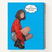 Stilvolle Anime Girl in Red Sweater - Modern Digit Notizblock (Rückseite)