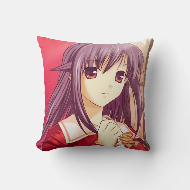 Stilvolle Anime Girl Reversible Kissen (Vorderseite)