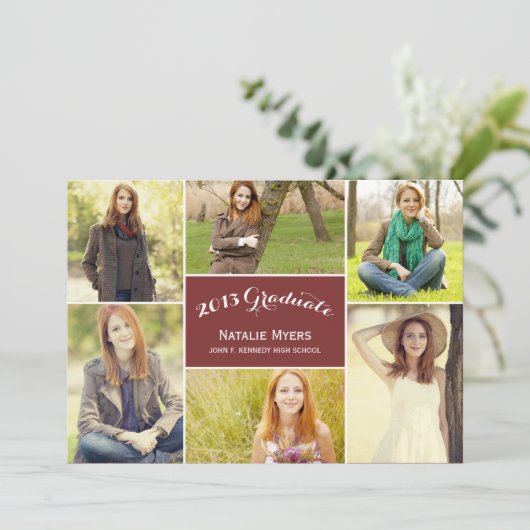 Stilvolle Ankündigung von Collage Abschluss (Stehend Vorderseite)