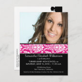 Stilvolle Ankündigung von Damask Abschluss (pink) (Vorne/Hinten)