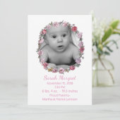 Stilvolle Ankündigung von Pink und White Baby Girl (Stehend Vorderseite)