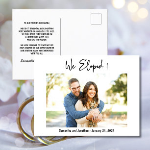 Stilvolle Ankündigung von We Eloped Foto Postkarte