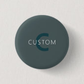 Stilvolle anpassbare Monogramm-Vorlage Button (Vorderseite)