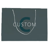Stilvolle anpassbare Monogramm-Vorlage Große Geschenktüte (Rückseite)
