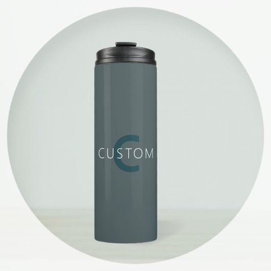 Stilvolle anpassbare Monogramm-Vorlage Thermosbecher