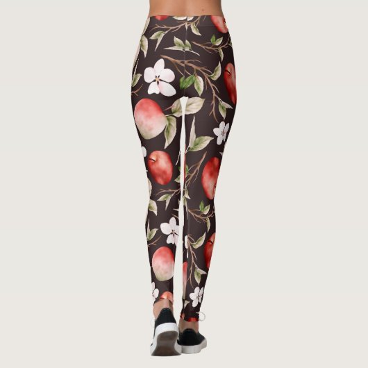 Stilvolle Apple Blossom Leggings (Rückseite)