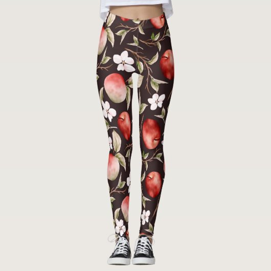 Stilvolle Apple Blossom Leggings (Vorderseite)