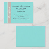 Stilvolle Aqua Blue and Taupe Wedding Enclosure Ca Begleitkarte (Vorne/Hinten)