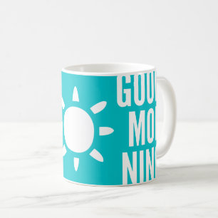 Stilvolle Aqua Blue Good Morning Sun Tee Tasse