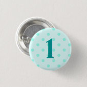 Stilvolle Aqua Polka Dots Age Button (Vorne & Hinten)