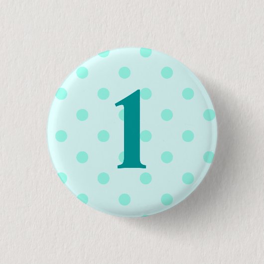 Stilvolle Aqua Polka Dots Age Button (Vorderseite)