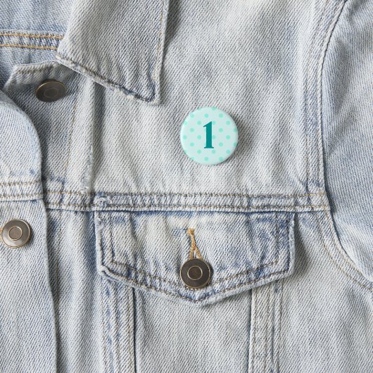 Stilvolle Aqua Polka Dots Age Button (Beispiel)