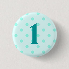 Stilvolle Aqua Polka Dots Age Button