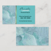 Stilvolle Aqua-SeeMuschel-Geschäfts-Karte Visitenkarte (Vorne/Hinten)