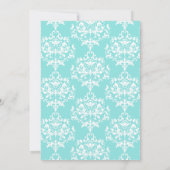 Stilvolle Aqua und Taupe Bridal Dusche Einladung (Rückseite)