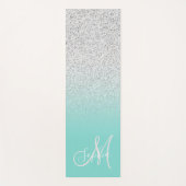 Stilvolle aquamarine blaue Ober personalisiert mit Yogamatte (Vorderseite)